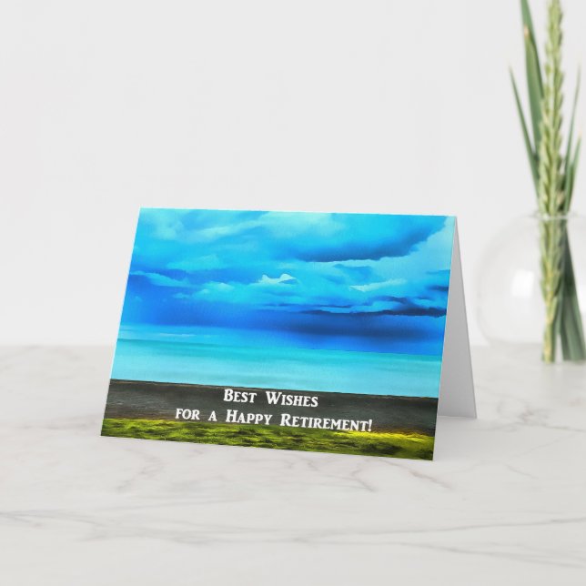 Retraite heureuse au-dessus de carte d'océan (Devant)