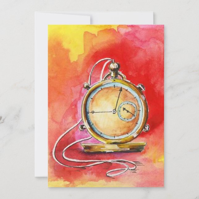 Retraite Invitations Gold Pocket Watch (Devant)