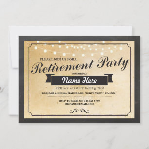 Retraite Partie Vintage Retraite Invitation sur pa
