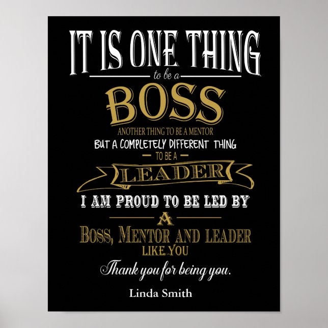 Retraite personnalisée Boss Day Poster imprimé (Devant)