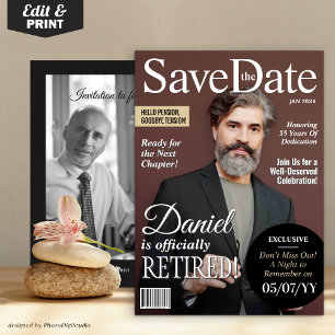 Retraite Sauvegarder la date Invitation de magazin