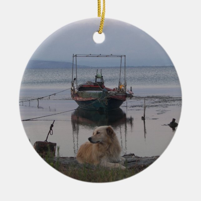 Retriever durch das Meer Keramik Ornament (Vorne)