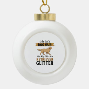 Retriever Glitter Lustiger Hunde Liebhaber Vintage Keramik Kugel-Ornament