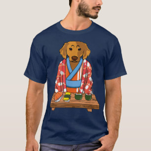 Retriever Golden Dog Kimono Kawaii japanischer Fei T-Shirt