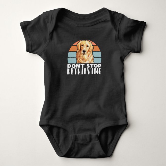 Retriever Hunde stoppen Mama Vater abrufen Baby Strampler (Vorderseite)