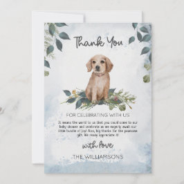 Retriever Puppy Watercolor Dog Babydusche Dankeskarte