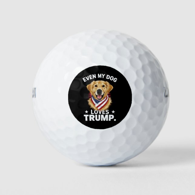 Retriever sogar My Hund Lieben Trump USA Flag Golfball (Vorderseite)