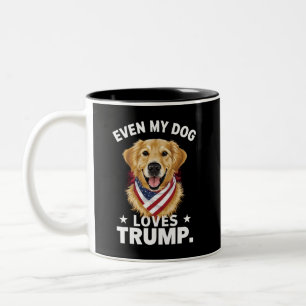 Retriever sogar My Hund Lieben Trump USA Flag Zweifarbige Tasse