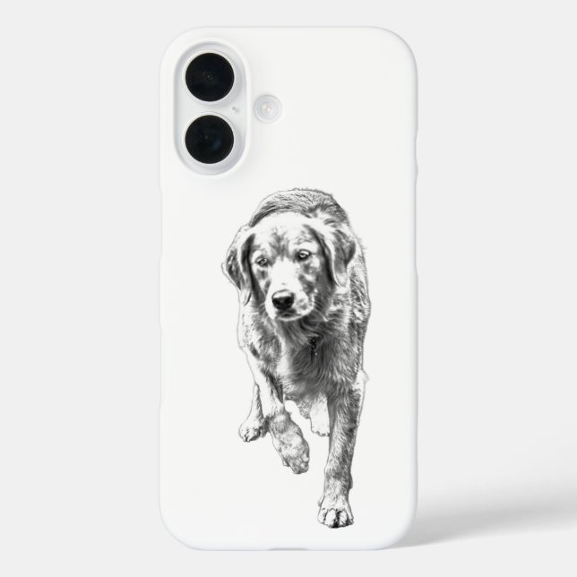 Retriever Textured Stride Design iPhone 16 Hülle (Rückseite)