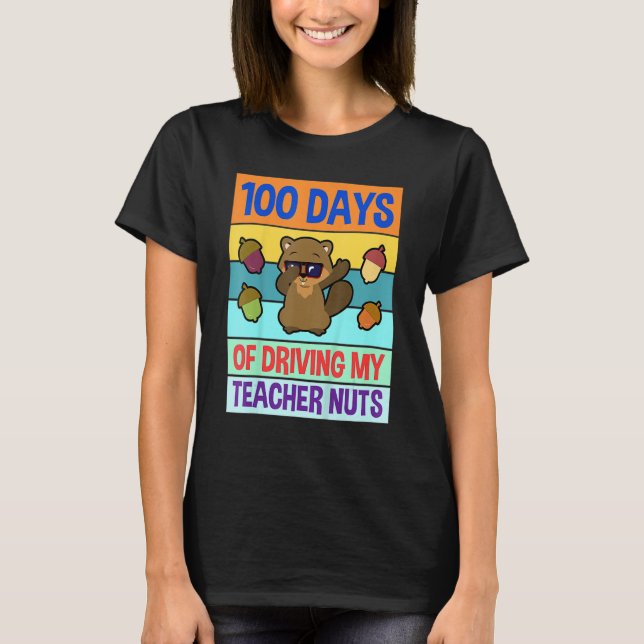 Retro 100 Days of Driving My Teacher Nuts Dabbing  T-Shirt (Vorderseite)
