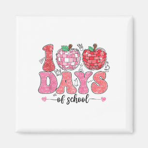 Retro 100 Tage Schullächeln Gesicht Niedlich 100. Magnet