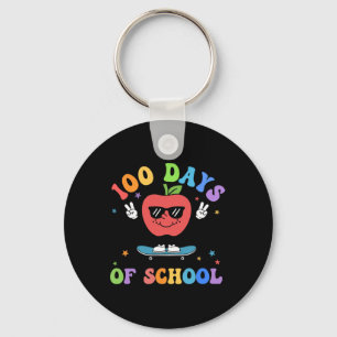 Retro 100 Tage Schullehrer Kinder 100 Tage Schlüsselanhänger