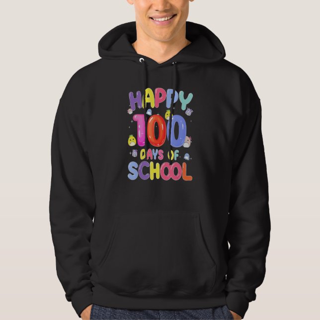 Retro 100th Day Of School Teachers Kids Child Happ Hoodie (Vorderseite)
