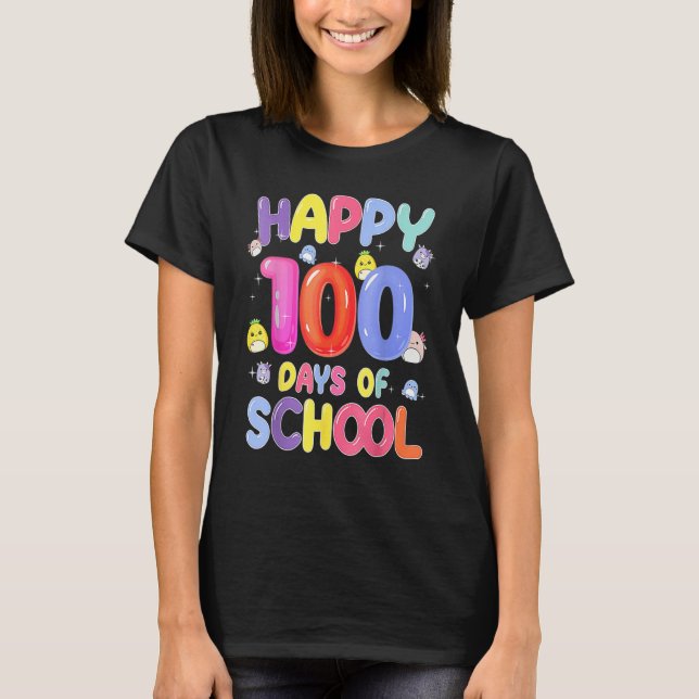 Retro 100th Day of School Teachers Kids Child Happ T-Shirt (Vorderseite)