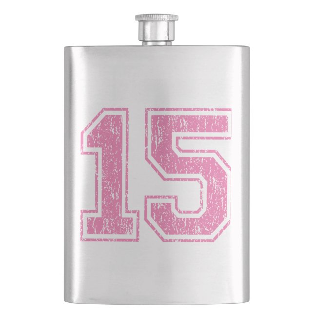 Retro 15 Rosa Flachmann (Vorderseite)