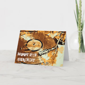 Rétro 18ème carte de voeux heureuse d'anniversaire
