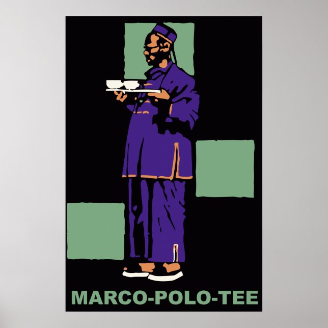 Retro 1910 Deutsche Teewerbung Poster (Vorne)