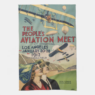 Retro 1912 Los Angeles Luftfahrt-Ausstellung Reise Geschirrtuch