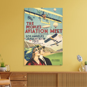Retro 1912 Los Angeles Luftfahrt-Ausstellung Reise Leinwanddruck