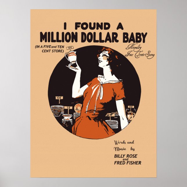 Retro 1920er Musikblatt decken Millionen Dollar Poster (Vorne)