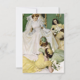 Retro 1940er Brautparty V2 Einladung