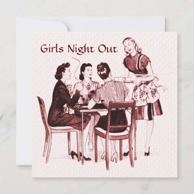 Retro 1940er Girls Night Out Einladung (Vorderseite)