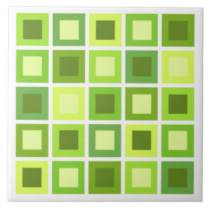 Retro 1950 Carreaux Motif Chartreuse Green
