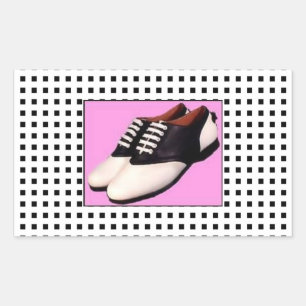 Retro 1950 Sattel-Schuhkleber Rechteckiger Aufkleber