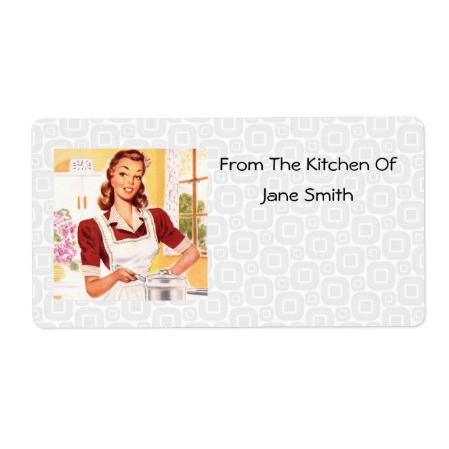 Retro 1950er Cook Kitchen Labels (Vorne)