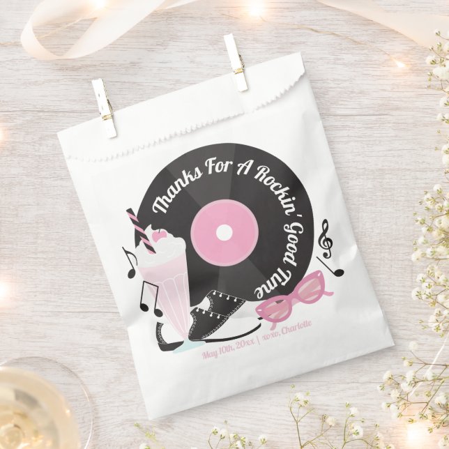 Retro 1950er Diner Birthday Gefallen Taschen - Soc Geschenktütchen (Ausgeschnitten)