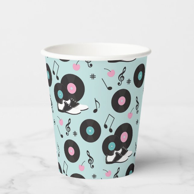 Retro 1950er Diner Birthday Paper Cups - Sock Hop  Pappbecher (Vorderseite)