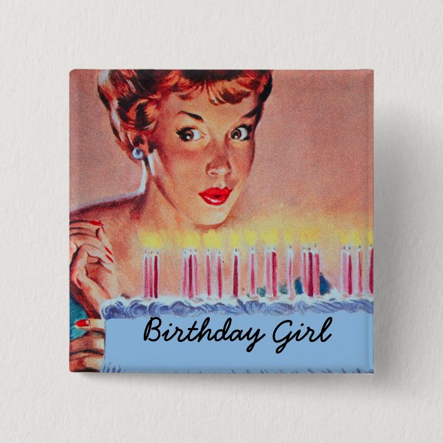 Retro 1950er Geburtstag Button (Vorderseite)