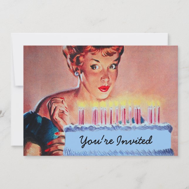 Retro 1950er Geburtstag Einladung (Vorderseite)