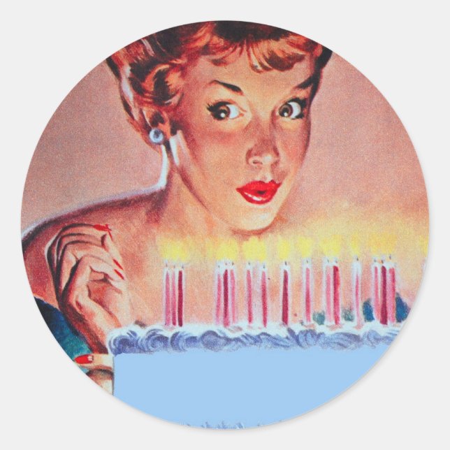 Retro 1950er Geburtstag Runder Aufkleber (Vorderseite)
