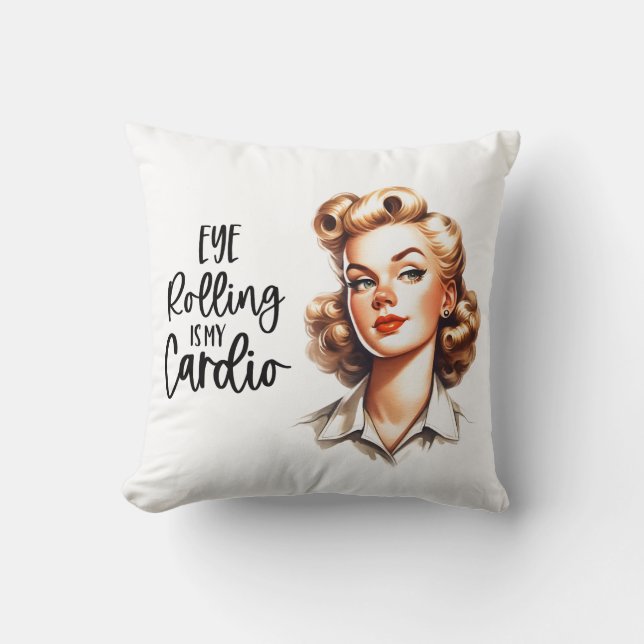 Retro 1950er Glam Girl Funny Sarcastic Zitat Kissen (Vorderseite)