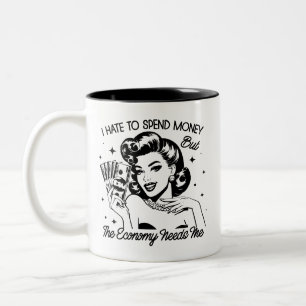 Retro 1950er Glam Girl Funny Sarcastic Zitat Zweifarbige Tasse