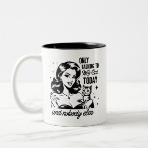 Retro 1950er Glam Girl Funny Sarcastic Zitat Zweifarbige Tasse