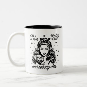Retro 1950er Glam Girl Funny Sarcastic Zitat Zweifarbige Tasse