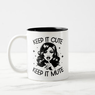 Retro 1950er Glamour-Girl lustiger sarkastischer S Zweifarbige Tasse