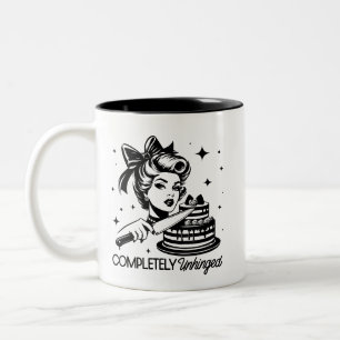 Retro 1950er Glamour-Girl lustiger sarkastischer S Zweifarbige Tasse