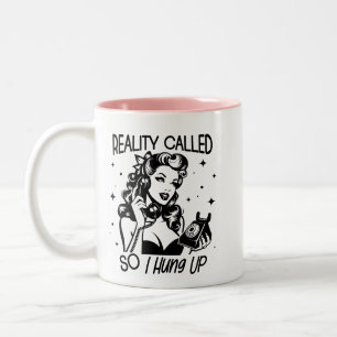 Retro 1950er Jahre Glamour-Girl Lustiger sarkastis Zweifarbige Tasse