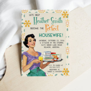 Retro 1950er Jahre Hausfrau Bridal Dusche Einladun Einladung