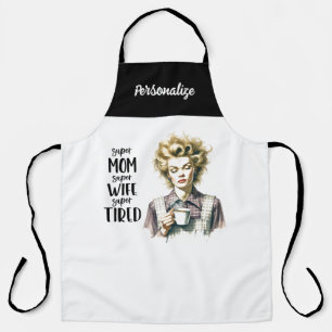 Retro 1950er Jahre müde Hausfrau lustiger sarkasti Schürze