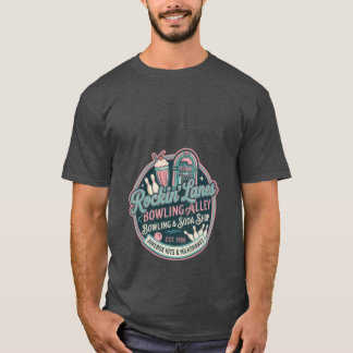 Retro 1950er Jahre Pastell Abzeichen Bowling Vinta T-Shirt