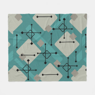 Retro 1950er Kunstdiamanten Aquamarin Türkis Fleecedecke