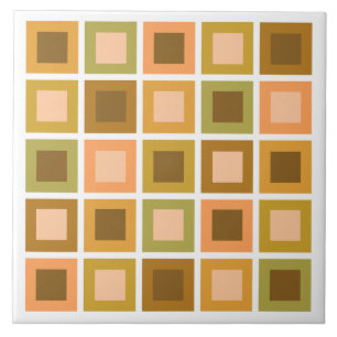 Retro 1950er Tiles Pattern Burnt Orange Fliese