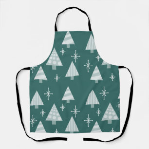 Retro 1950er Weihnachtsbaumen Aquamarin grün Schürze