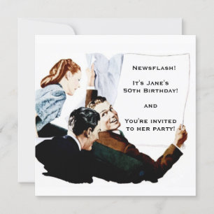 Retro 1950er Zeitung Einladung