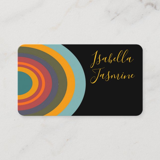 Retro, 1950's, Colors, Orange, Old,  business card Visitenkarte (Vorderseite)