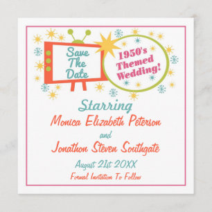 Retro 1950's Theme Enregistrer les cartes de dates